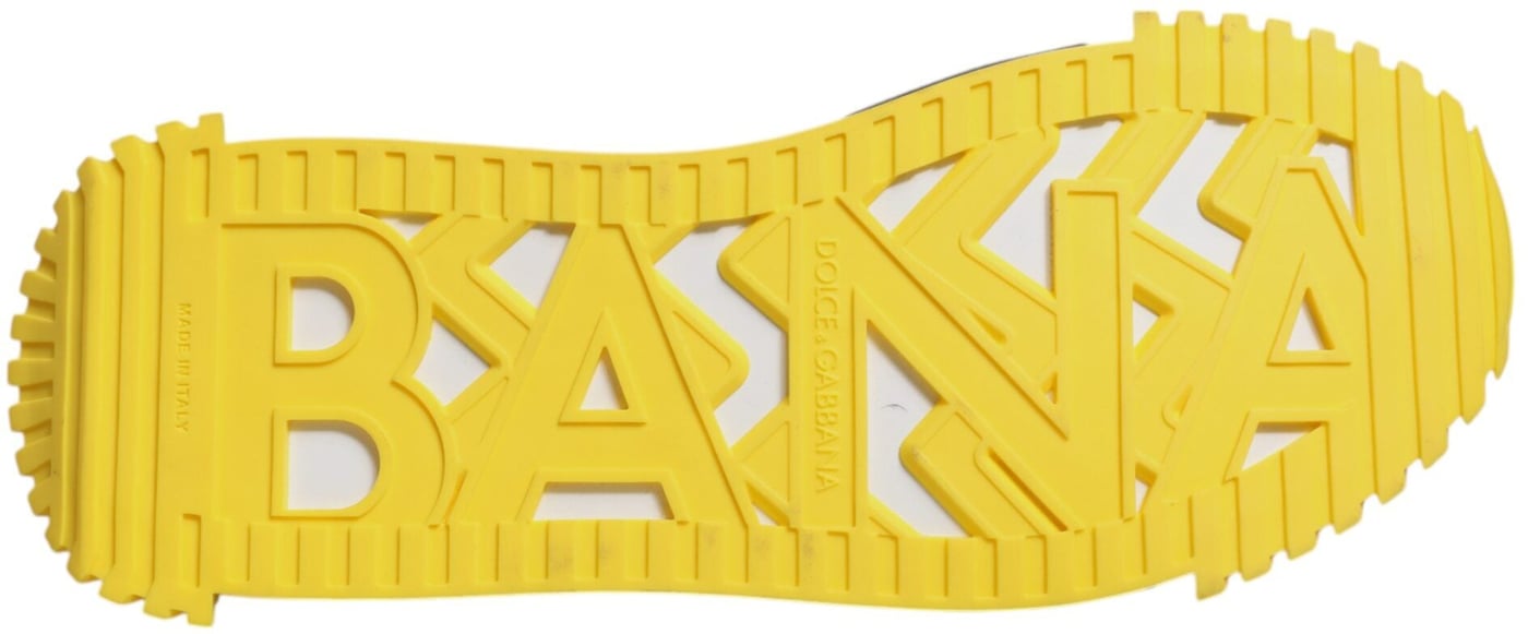 Dolce & Gabbana Black Yellow Low Top NS1 Sneakers Shoes