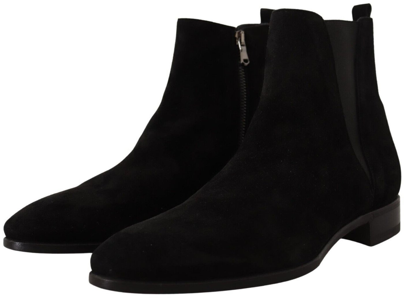 Dolce & Gabbana Black Suede Leather Chelsea Mens Boots Shoes