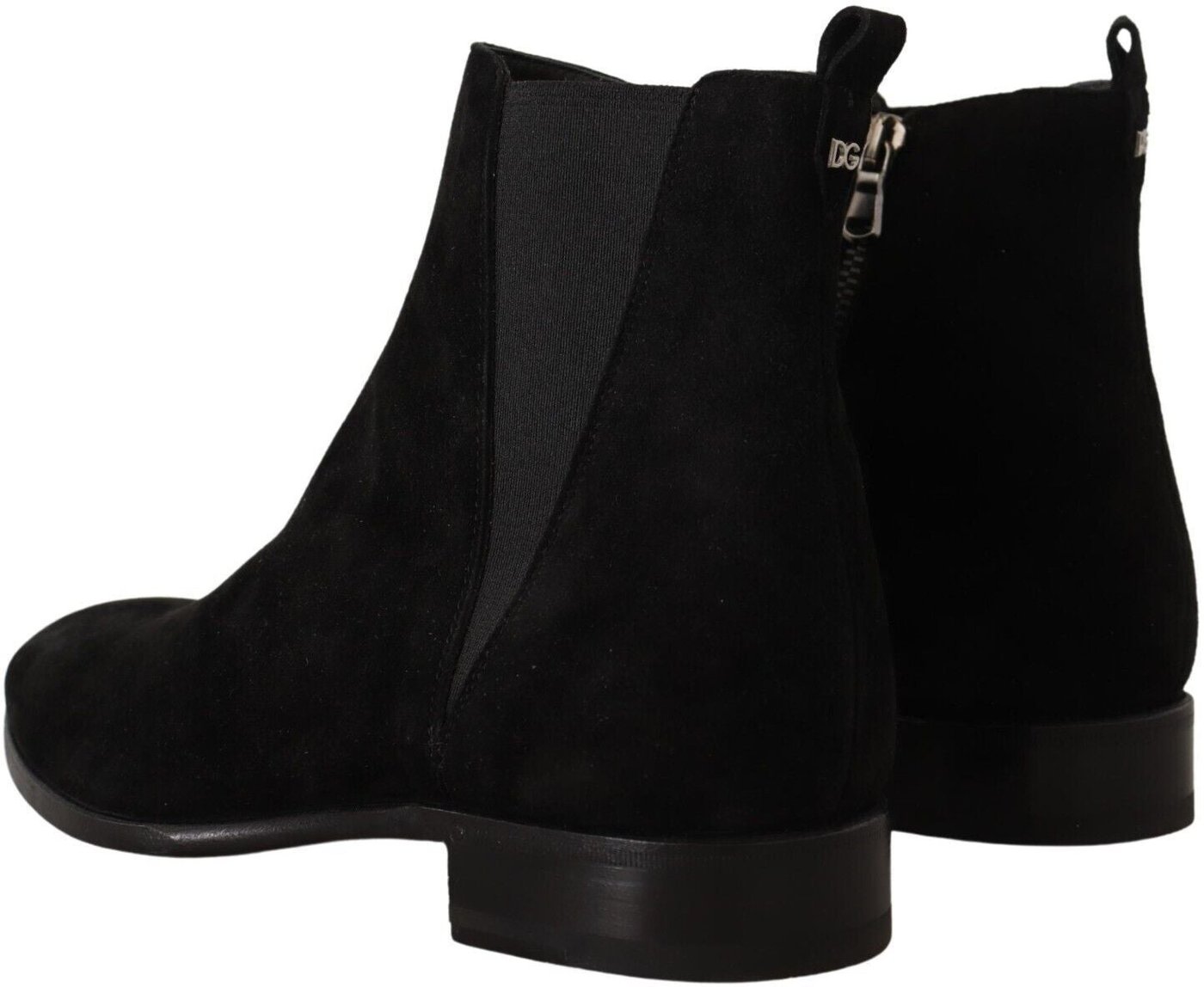 Dolce & Gabbana Black Suede Leather Chelsea Mens Boots Shoes
