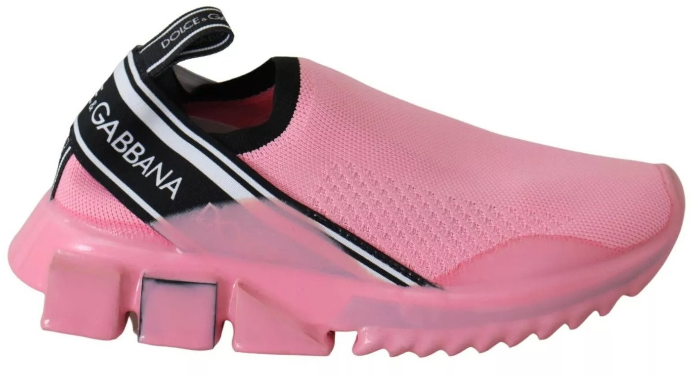 Dolce & Gabbana Pink Low Top Sorrento Sneakers Slip On Casual Shoes