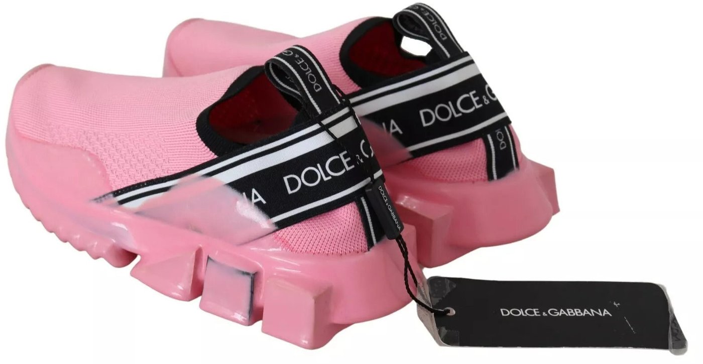 Dolce & Gabbana Pink Low Top Sorrento Sneakers Slip On Casual Shoes