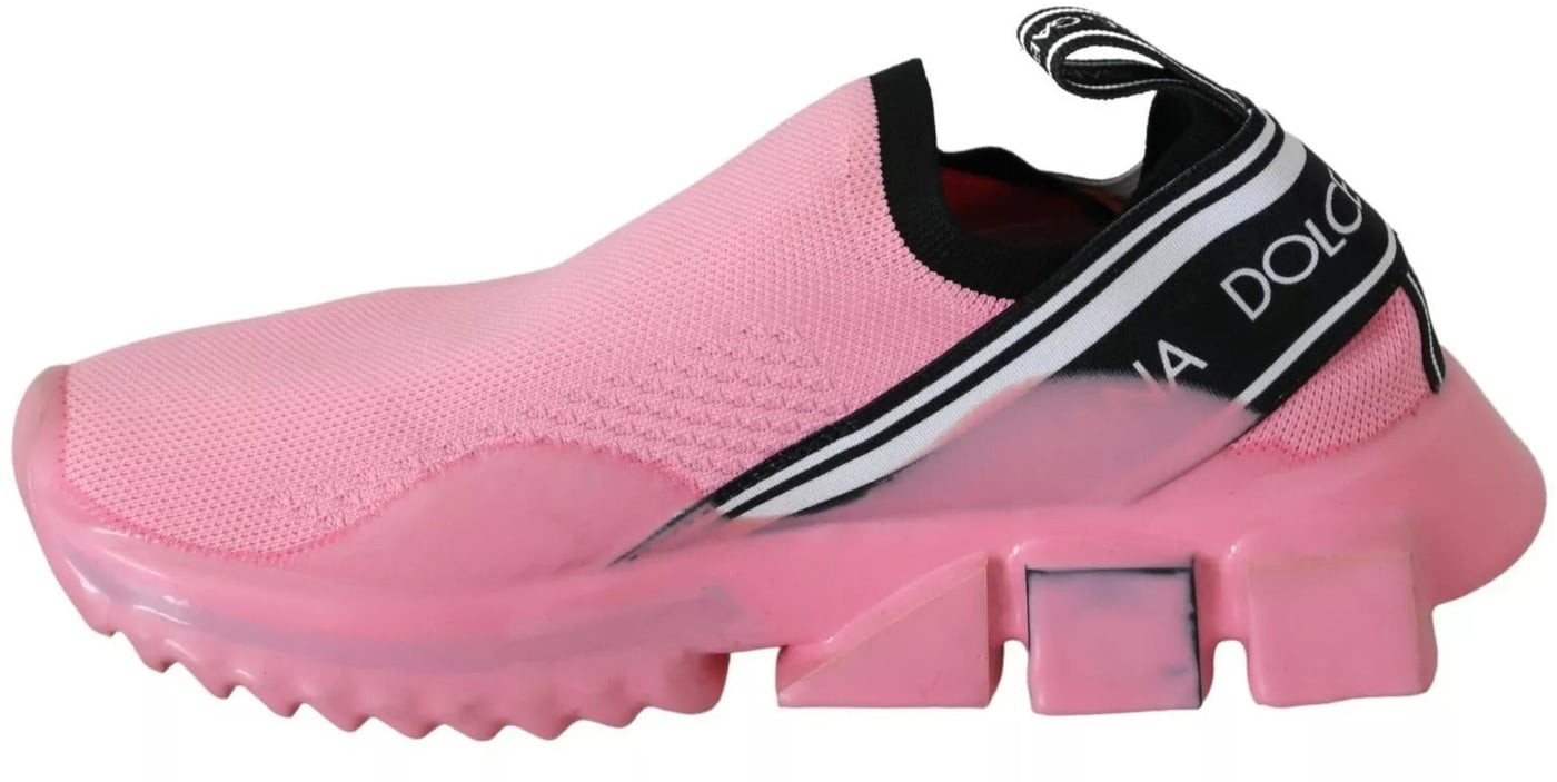 Dolce & Gabbana Pink Low Top Sorrento Sneakers Slip On Casual Shoes