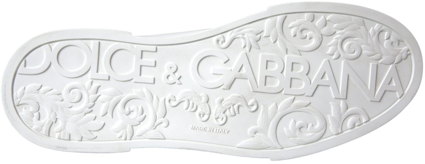 Dolce & Gabbana White Leather DG Logo Casual Low Top Sneakers Shoes