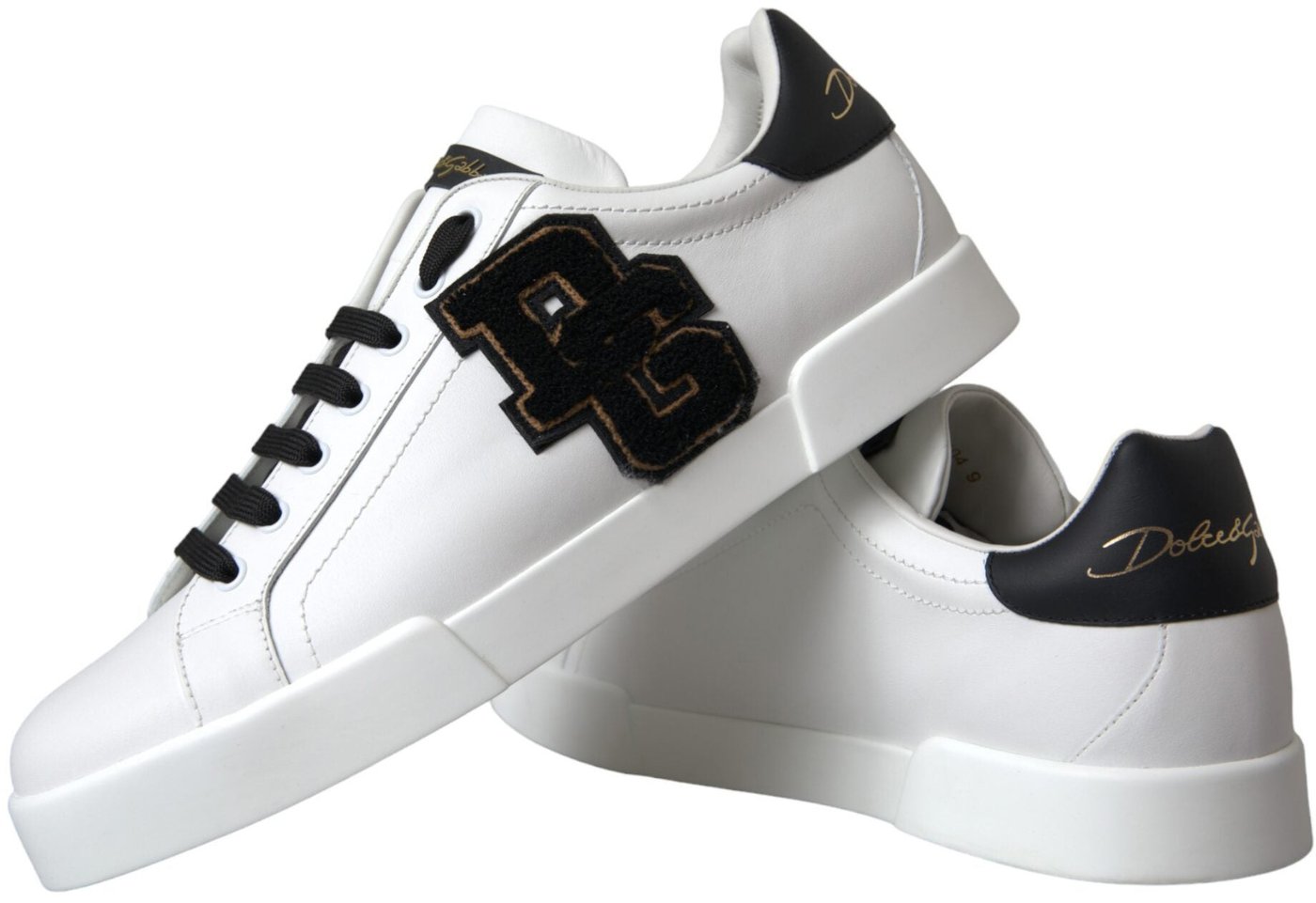 Dolce & Gabbana White Leather DG Logo Casual Low Top Sneakers Shoes