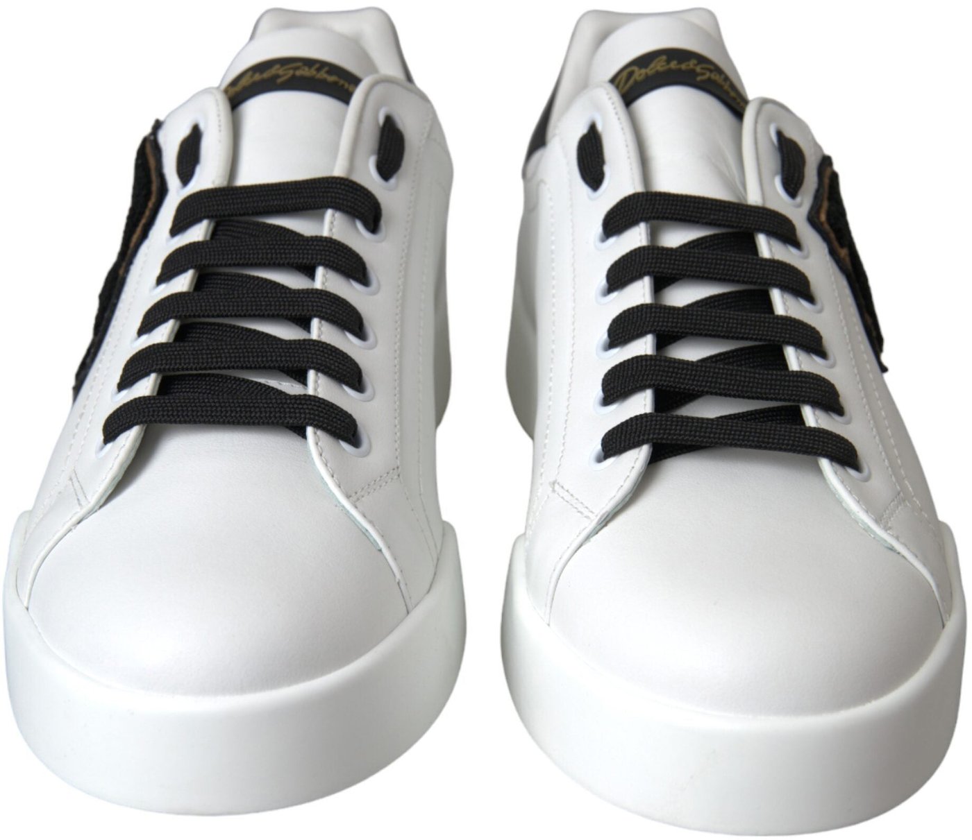 Dolce & Gabbana White Leather DG Logo Casual Low Top Sneakers Shoes