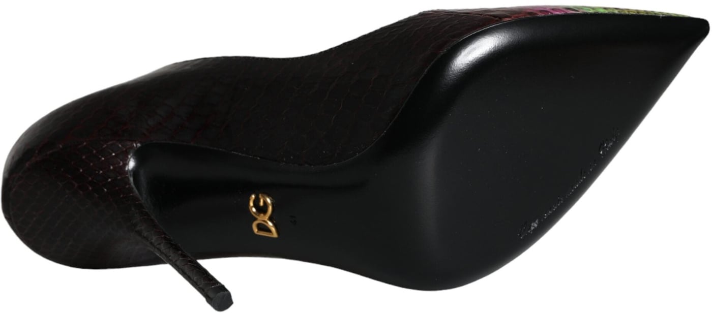 Dolce & Gabbana Multicolor Exotic Leather Heels Pumps Shoes