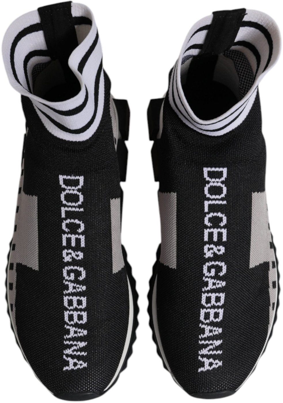 Dolce & Gabbana Black Gray Sorrento Socks Women Sneakers Shoes