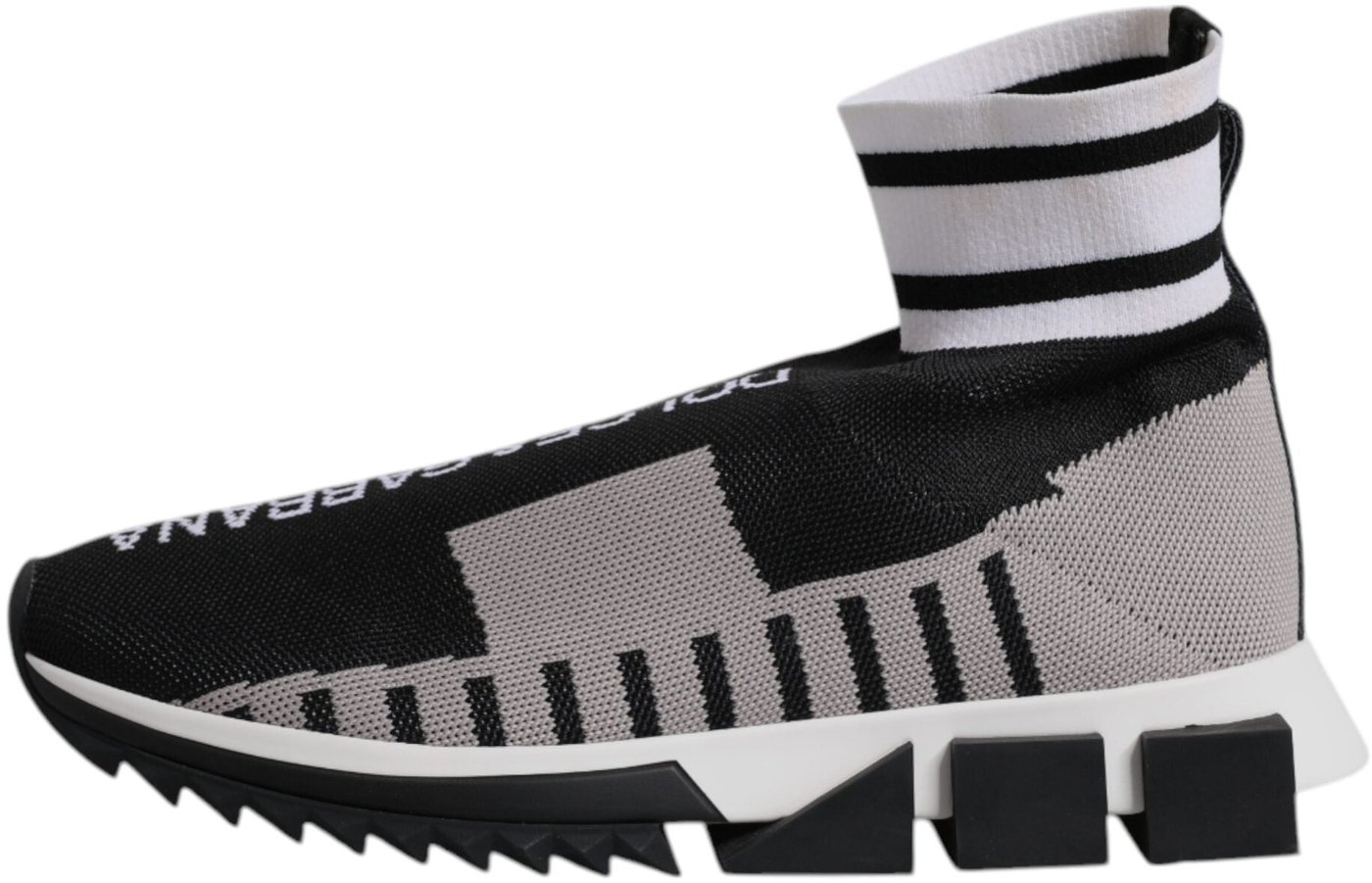 Dolce & Gabbana Black Gray Sorrento Socks Women Sneakers Shoes