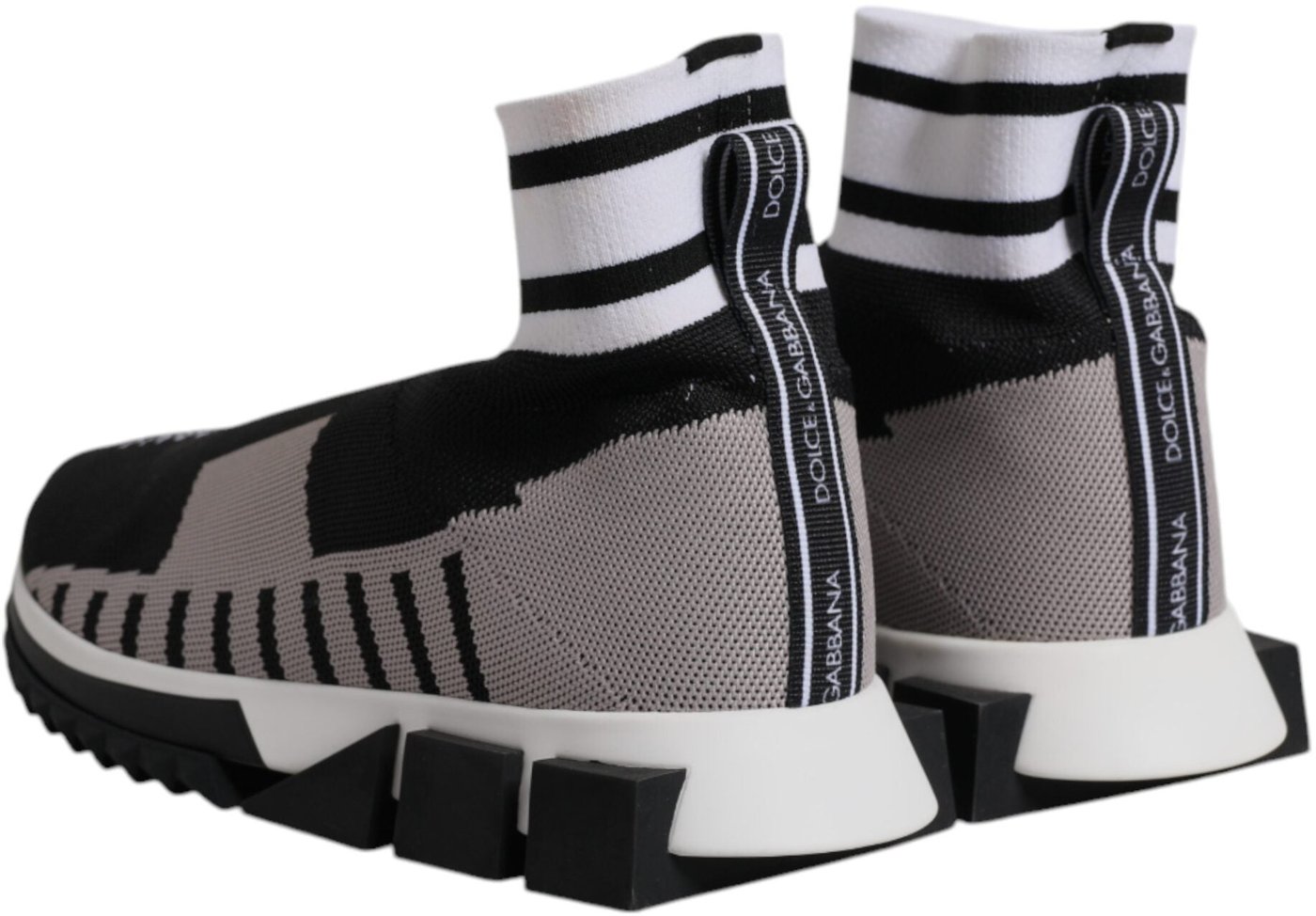 Dolce & Gabbana Black Gray Sorrento Socks Women Sneakers Shoes