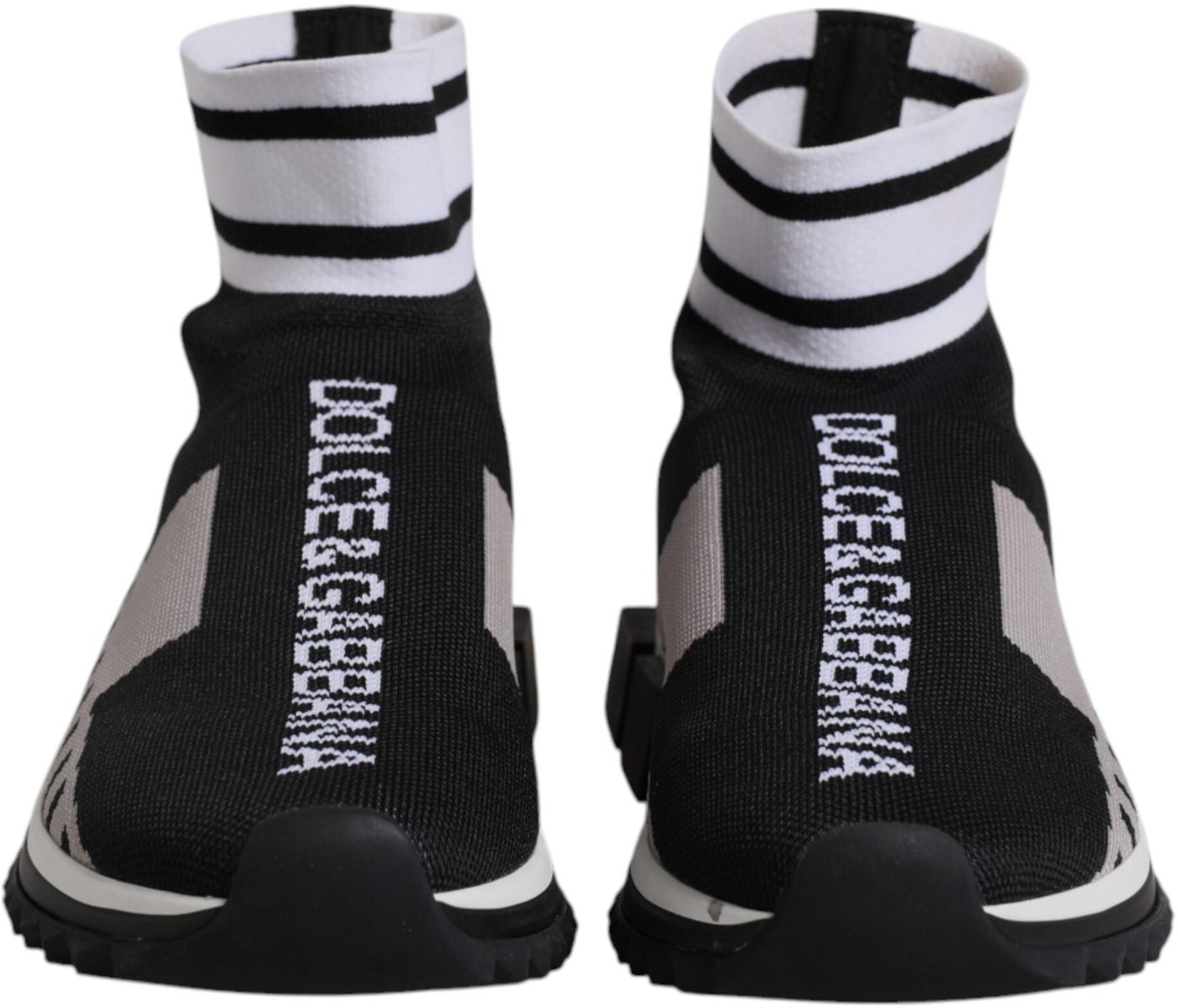 Dolce & Gabbana Black Gray Sorrento Socks Women Sneakers Shoes