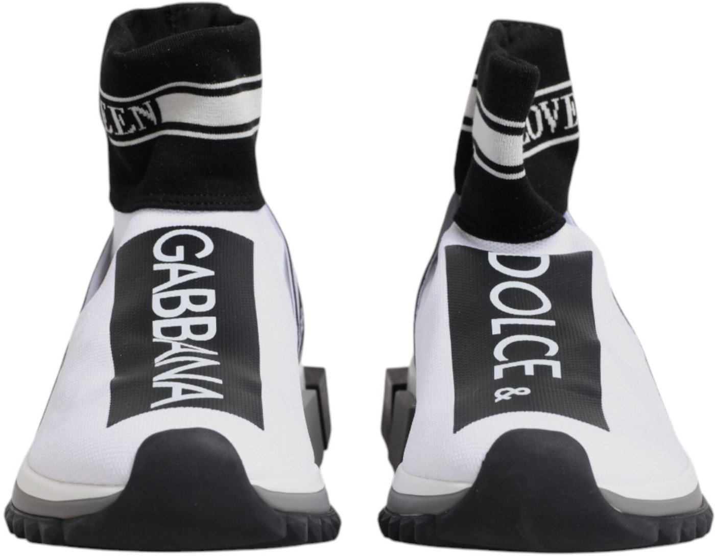 Dolce & Gabbana White Black Sorrento Socks Sneakers Shoes