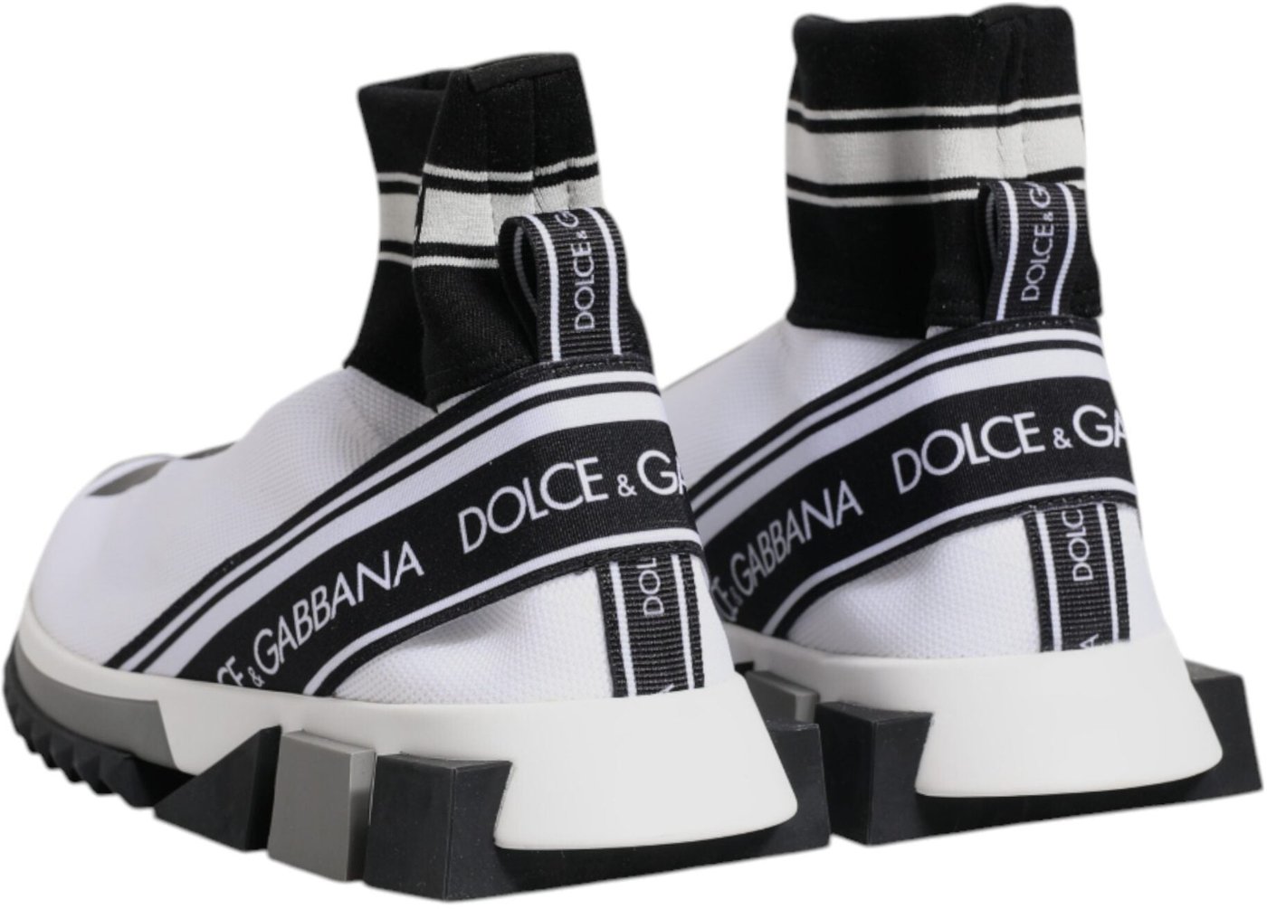 Dolce & Gabbana White Black Sorrento Socks Sneakers Shoes