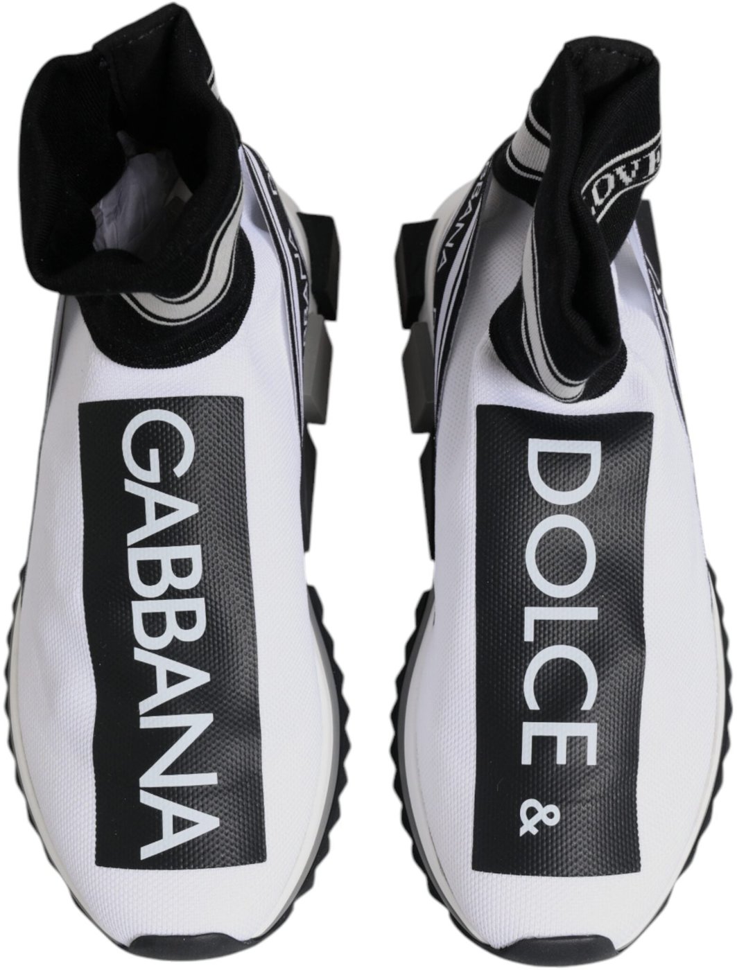 Dolce & Gabbana White Black Sorrento Socks Sneakers Shoes