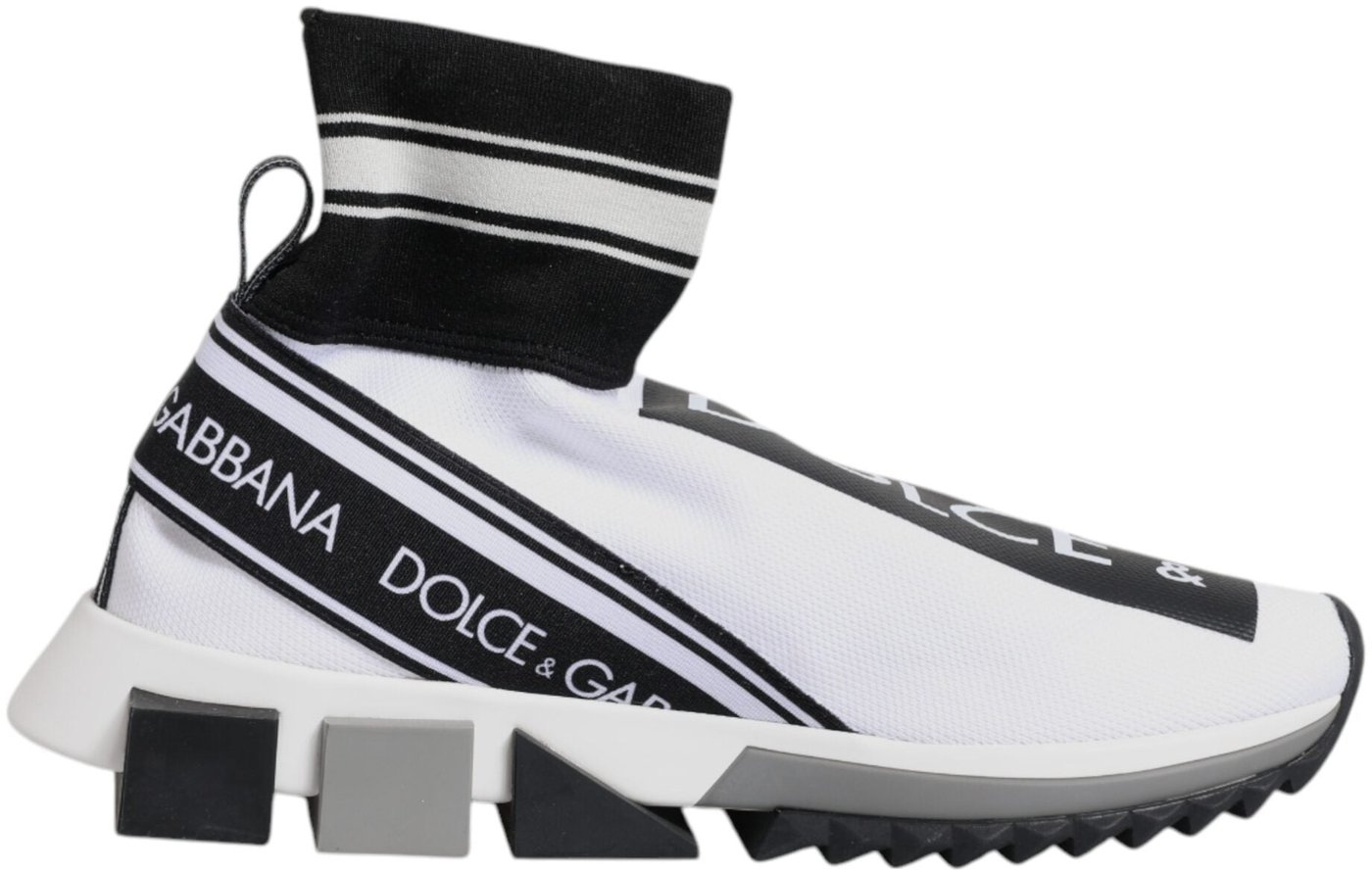 Dolce & Gabbana White Black Sorrento Socks Sneakers Shoes
