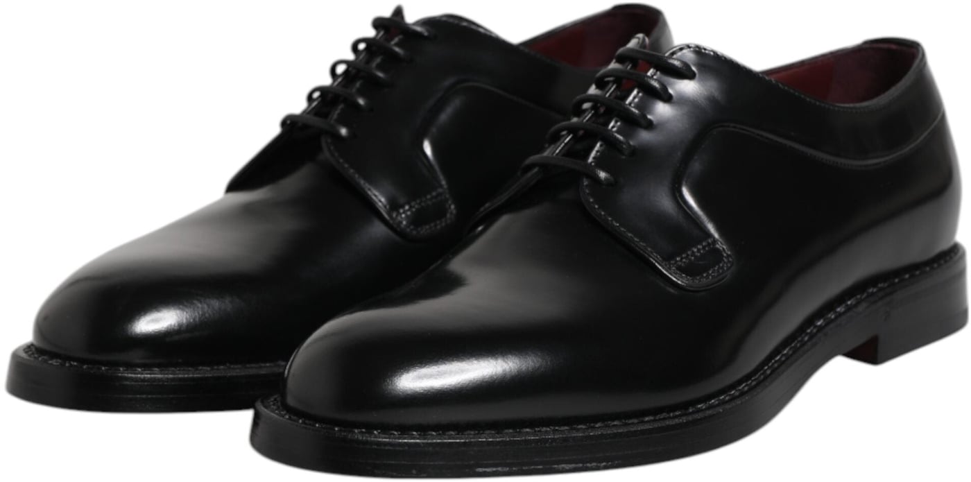 Dolce & Gabbana Black Leather Lace Up Derby Dress Formal Shoes
