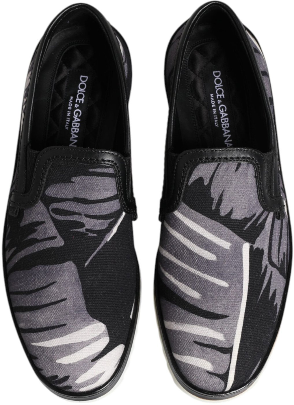 Dolce & Gabbana Black Tropical Slip On Men Sneakers Shoes