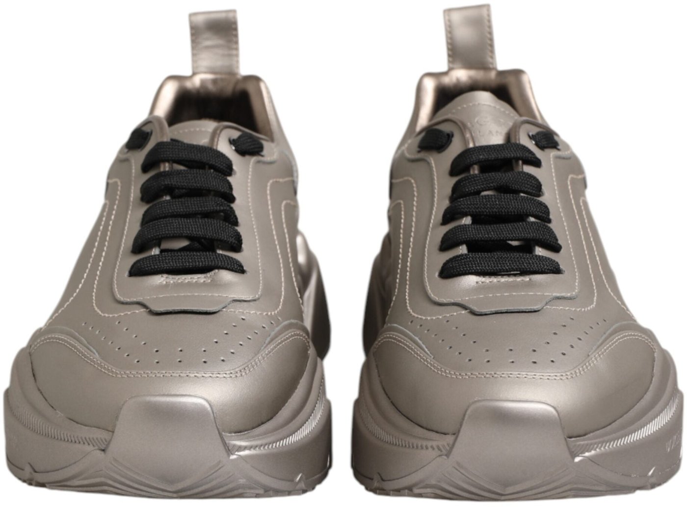 Dolce & Gabbana Silver DAYMASTER Leather Men Sneakers Shoes