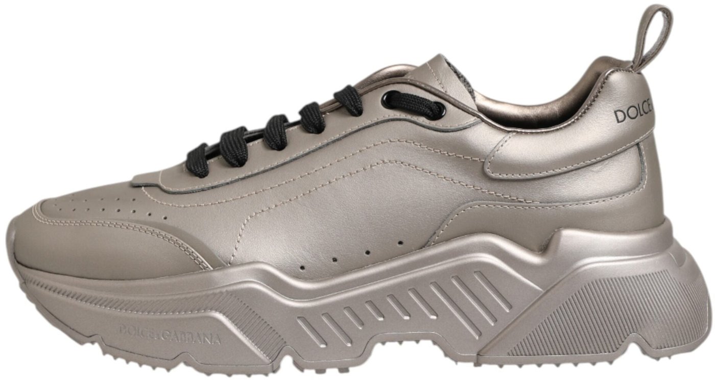 Dolce & Gabbana Silver DAYMASTER Leather Men Sneakers Shoes