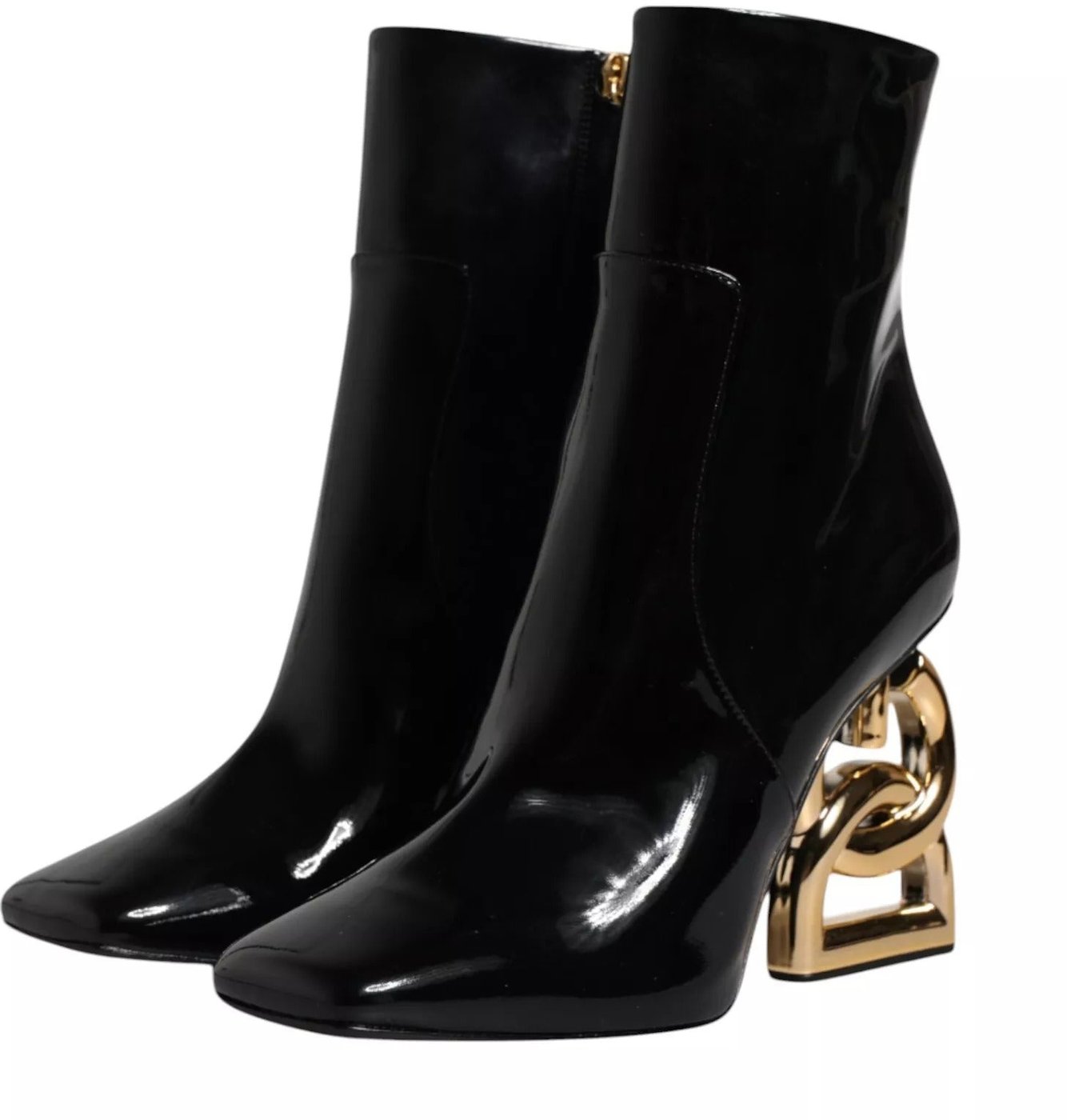 Dolce & Gabbana Black Jackie Leather Mid Calf Boots Shoes