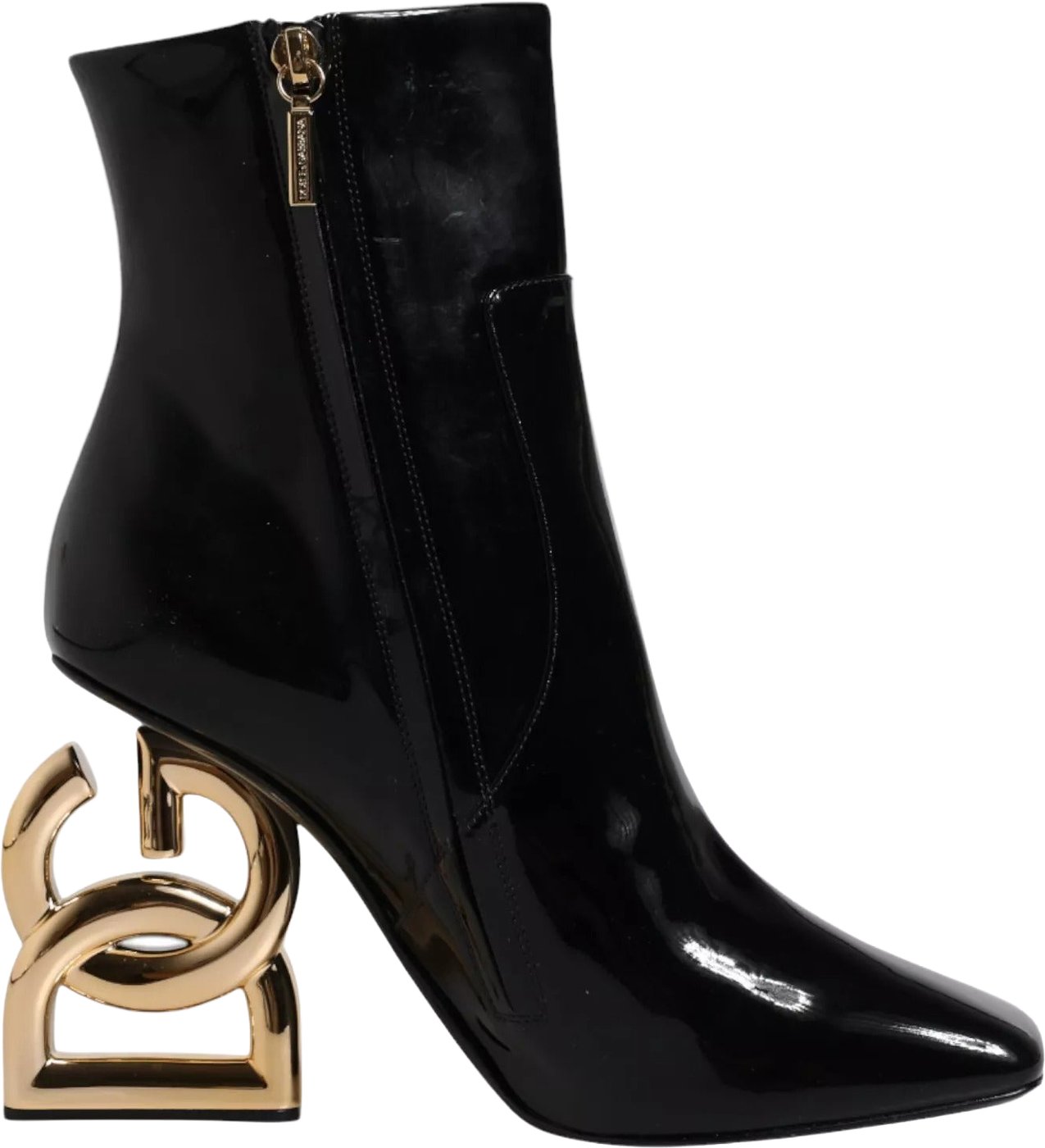 Dolce & Gabbana Black Jackie Leather Mid Calf Boots Shoes