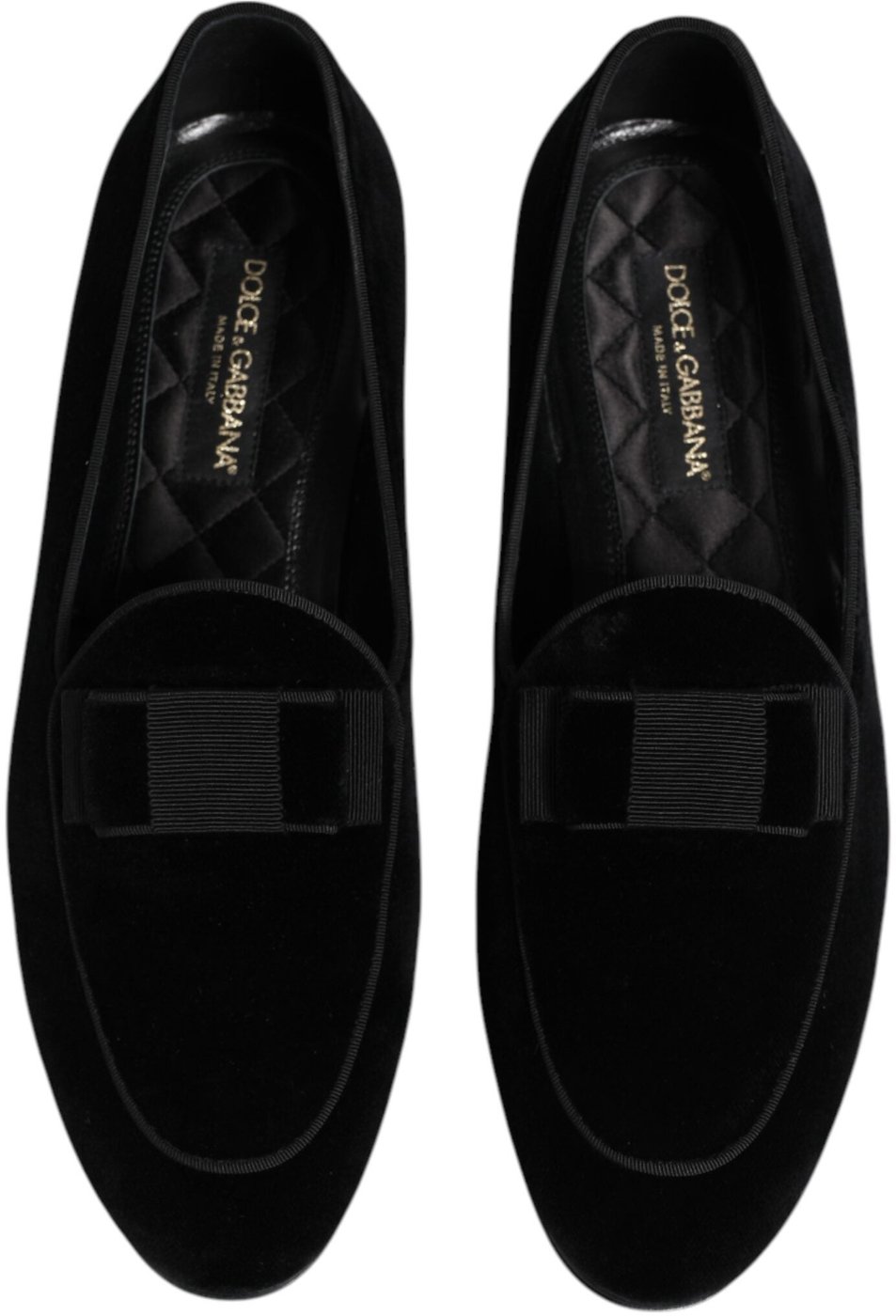Dolce & Gabbana Black Velvet Loafers Formal Men Dress Shoes