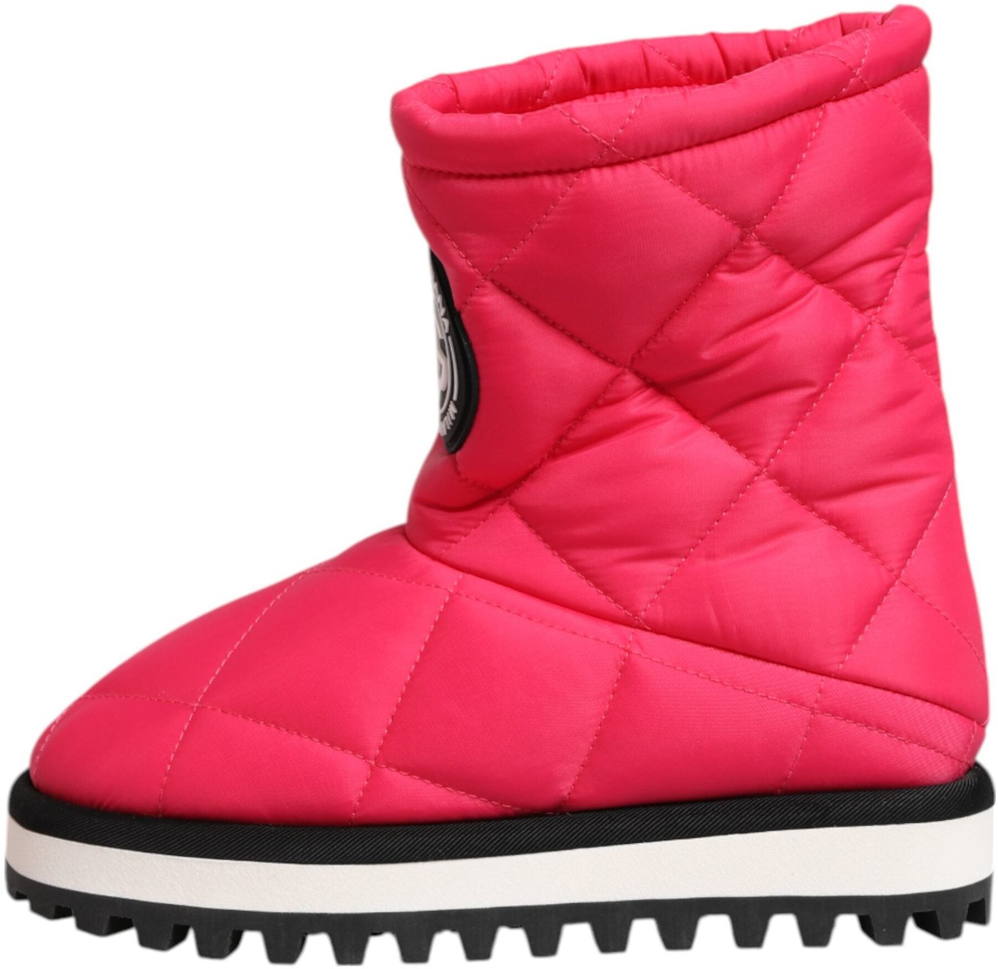 Dolce & Gabbana Pink White Viscose Padded Mid Calf Boots Shoes