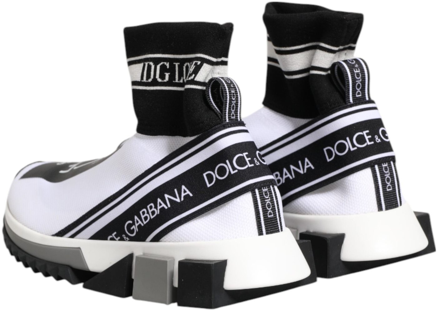 Dolce & Gabbana White Black Sorrento Socks Sneakers Shoes