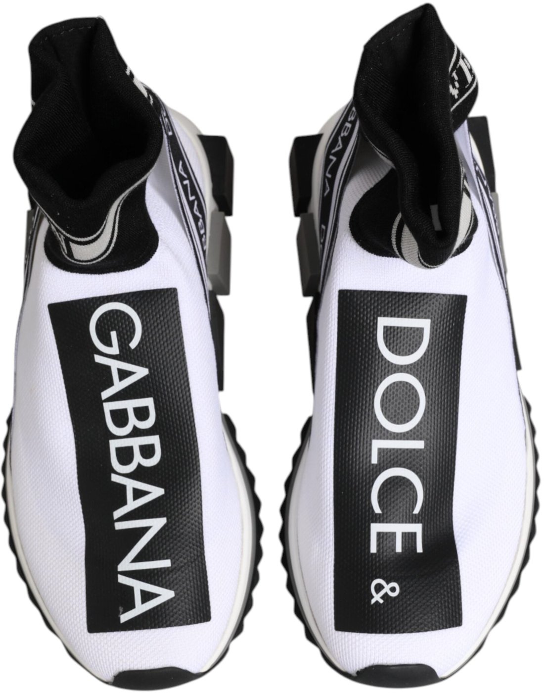 Dolce & Gabbana White Black Sorrento Socks Sneakers Shoes