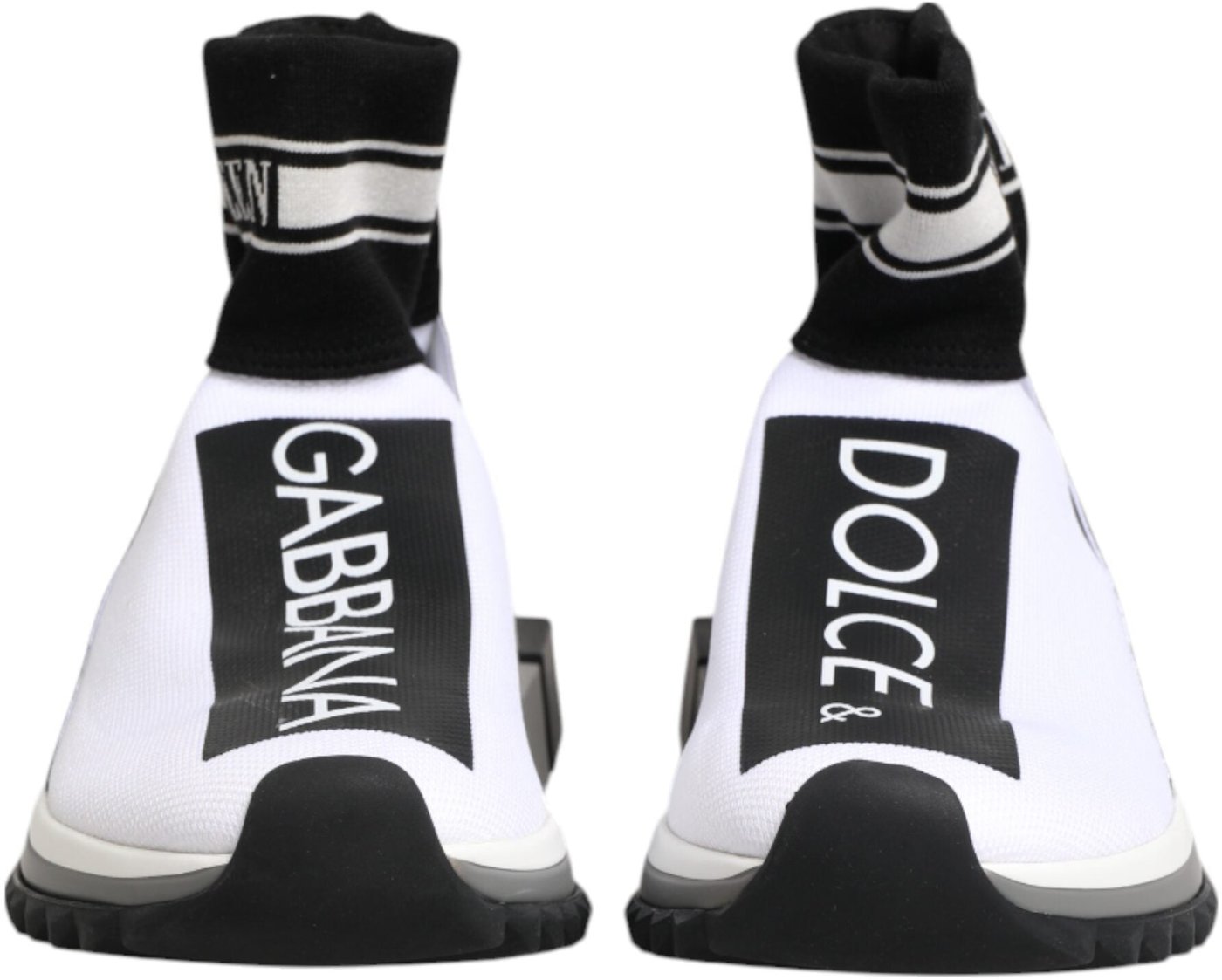 Dolce & Gabbana White Black Sorrento Socks Sneakers Shoes