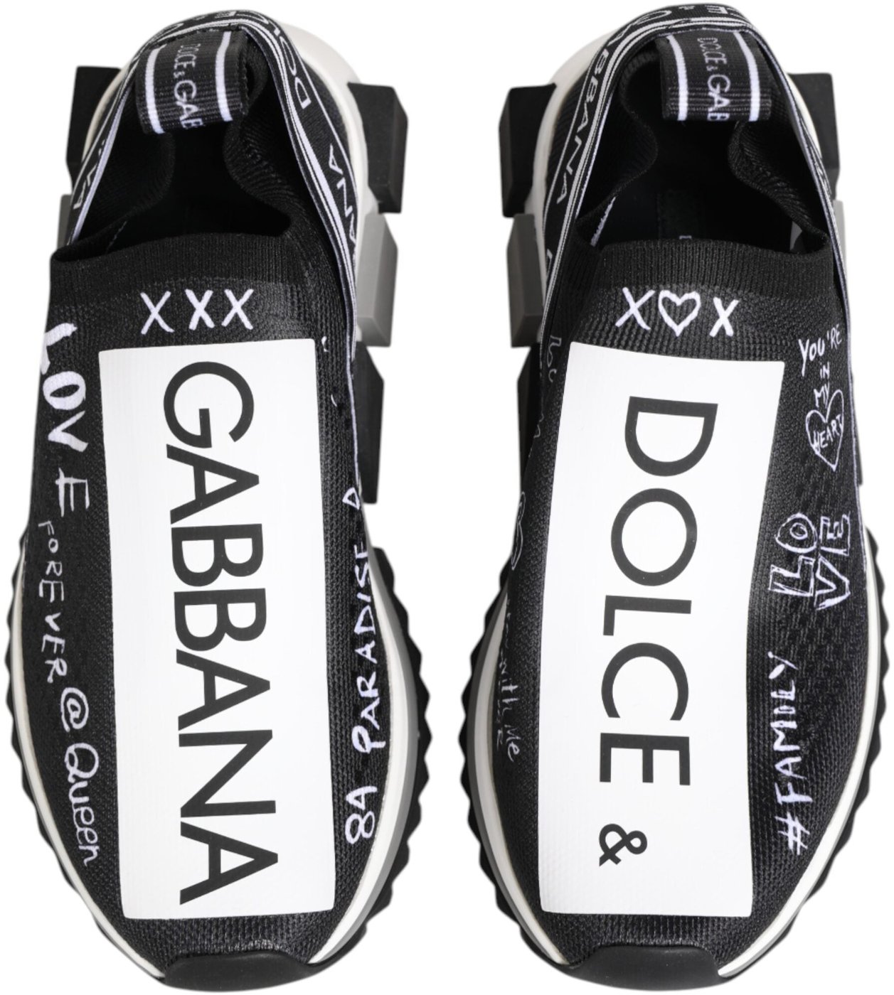 Dolce & Gabbana Black White Sorrento Low Top Sneakers Shoes