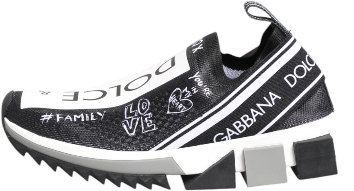 Dolce & Gabbana Black White Sorrento Low Top Sneakers Shoes
