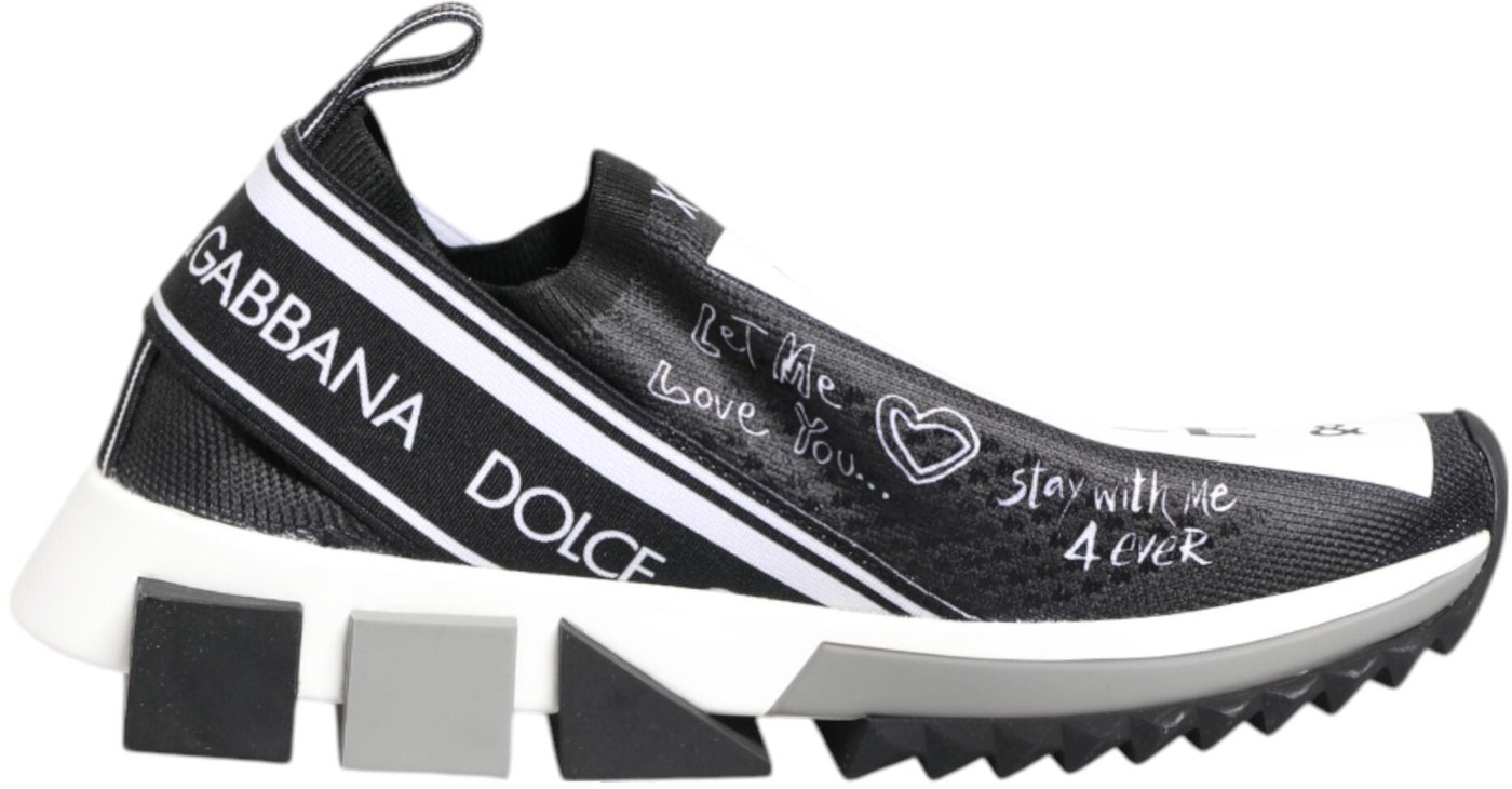Dolce & Gabbana Black White Sorrento Low Top Sneakers Shoes