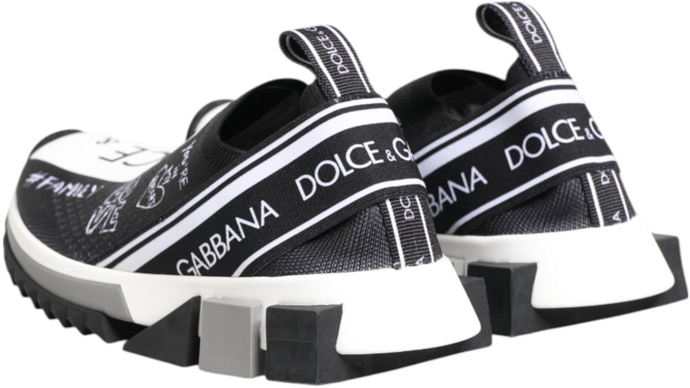 Dolce & Gabbana Black White Sorrento Low Top Sneakers Shoes