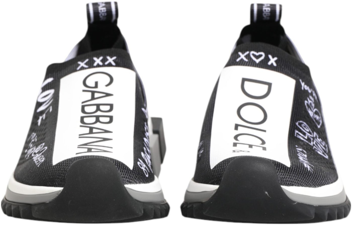 Dolce & Gabbana Black White Sorrento Low Top Sneakers Shoes