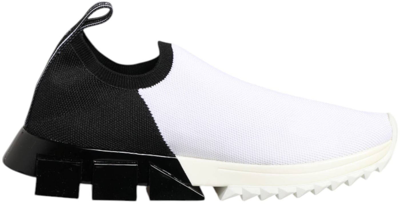 Dolce & Gabbana White Black Low Top Sorrento Sneakers Shoes