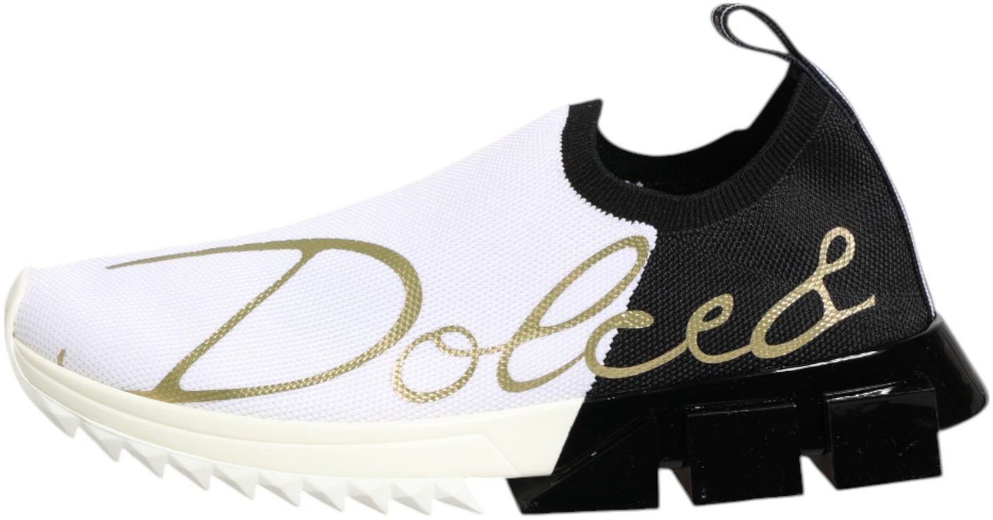 Dolce & Gabbana White Black Low Top Sorrento Sneakers Shoes