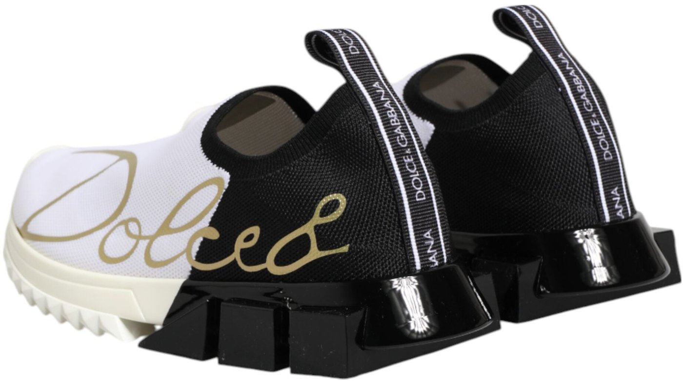 Dolce & Gabbana White Black Low Top Sorrento Sneakers Shoes