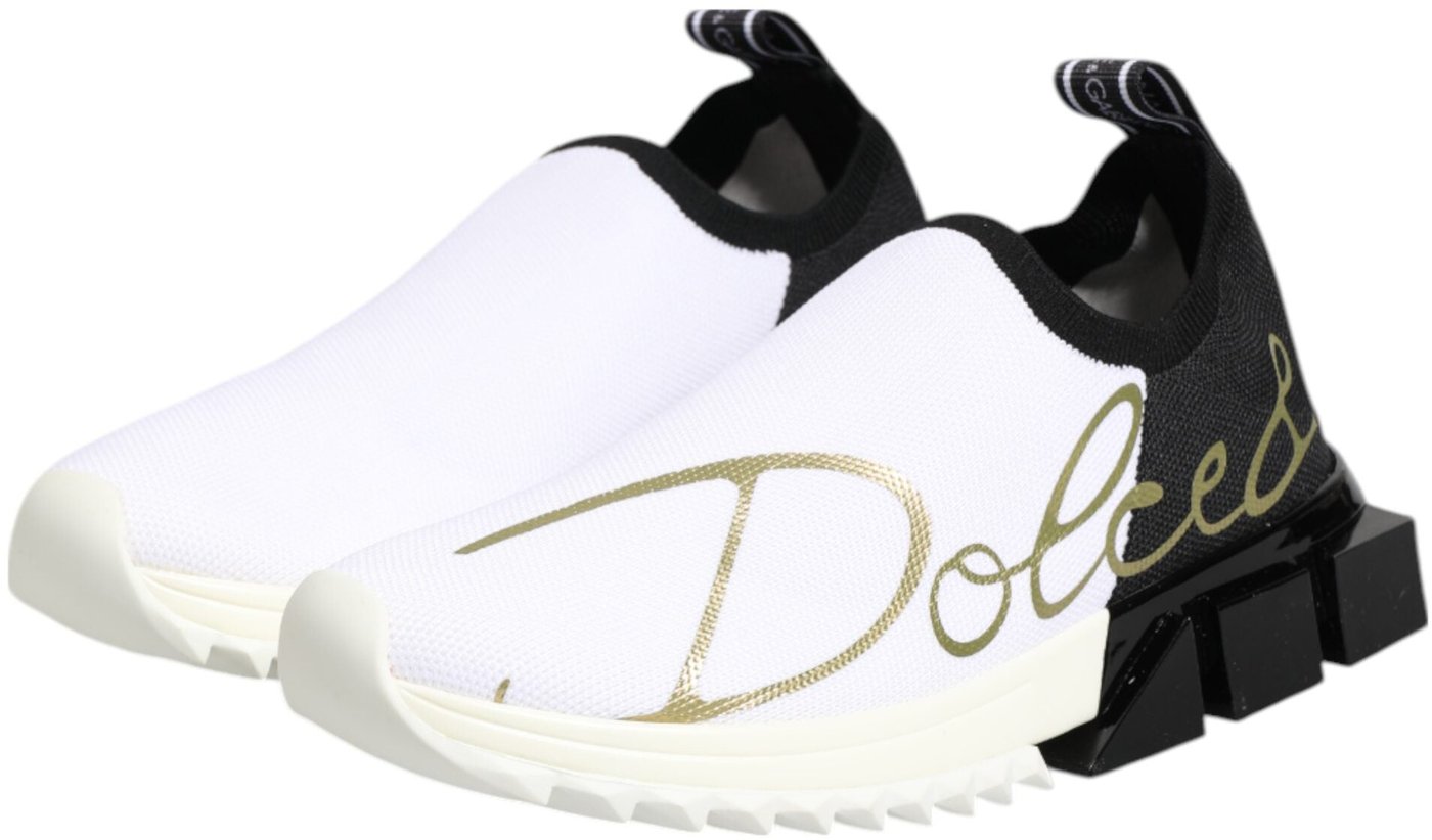 Dolce & Gabbana White Black Low Top Sorrento Sneakers Shoes