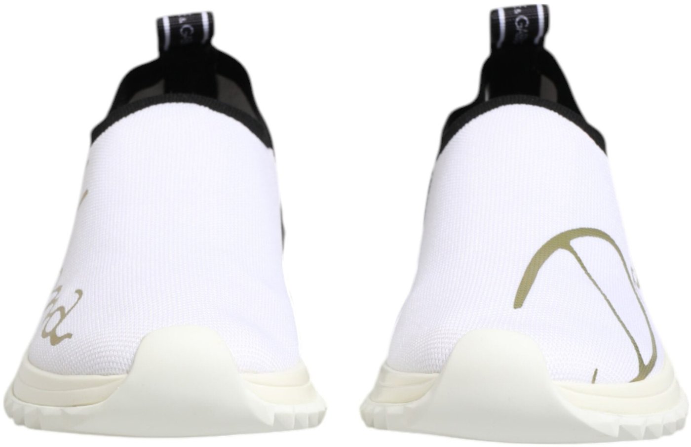 Dolce & Gabbana White Black Low Top Sorrento Sneakers Shoes
