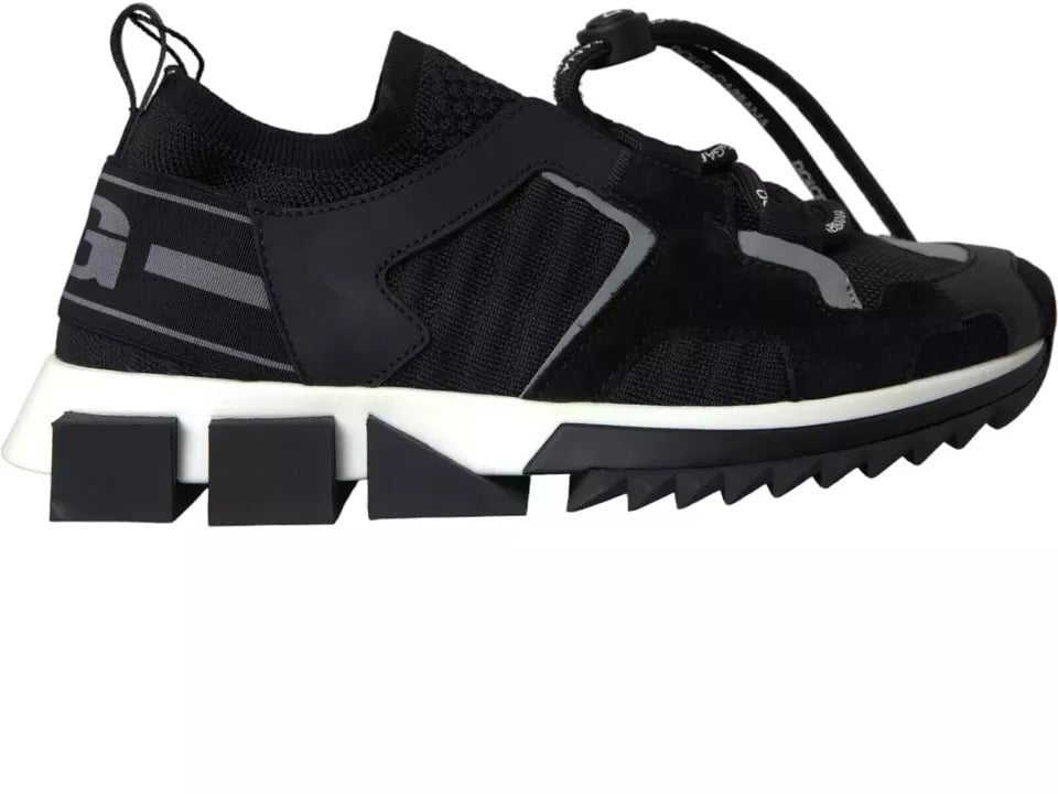 Dolce & Gabbana Black White Logo Sorrento Mens Sneakers Shoes