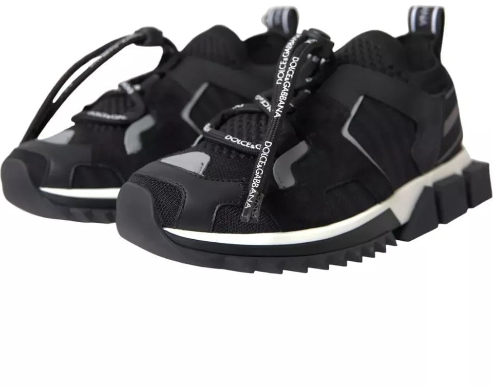 Dolce & Gabbana Black White Logo Sorrento Mens Sneakers Shoes
