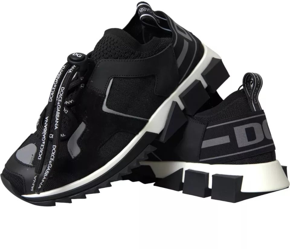 Dolce & Gabbana Black White Logo Sorrento Mens Sneakers Shoes