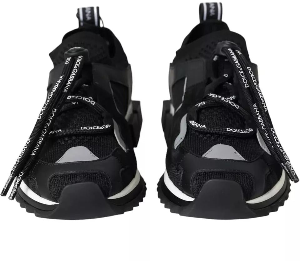 Dolce & Gabbana Black White Logo Sorrento Mens Sneakers Shoes