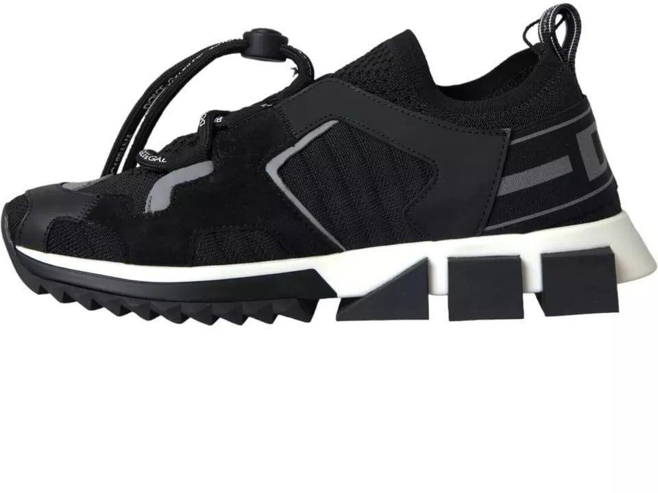 Dolce & Gabbana Black White Logo Sorrento Mens Sneakers Shoes