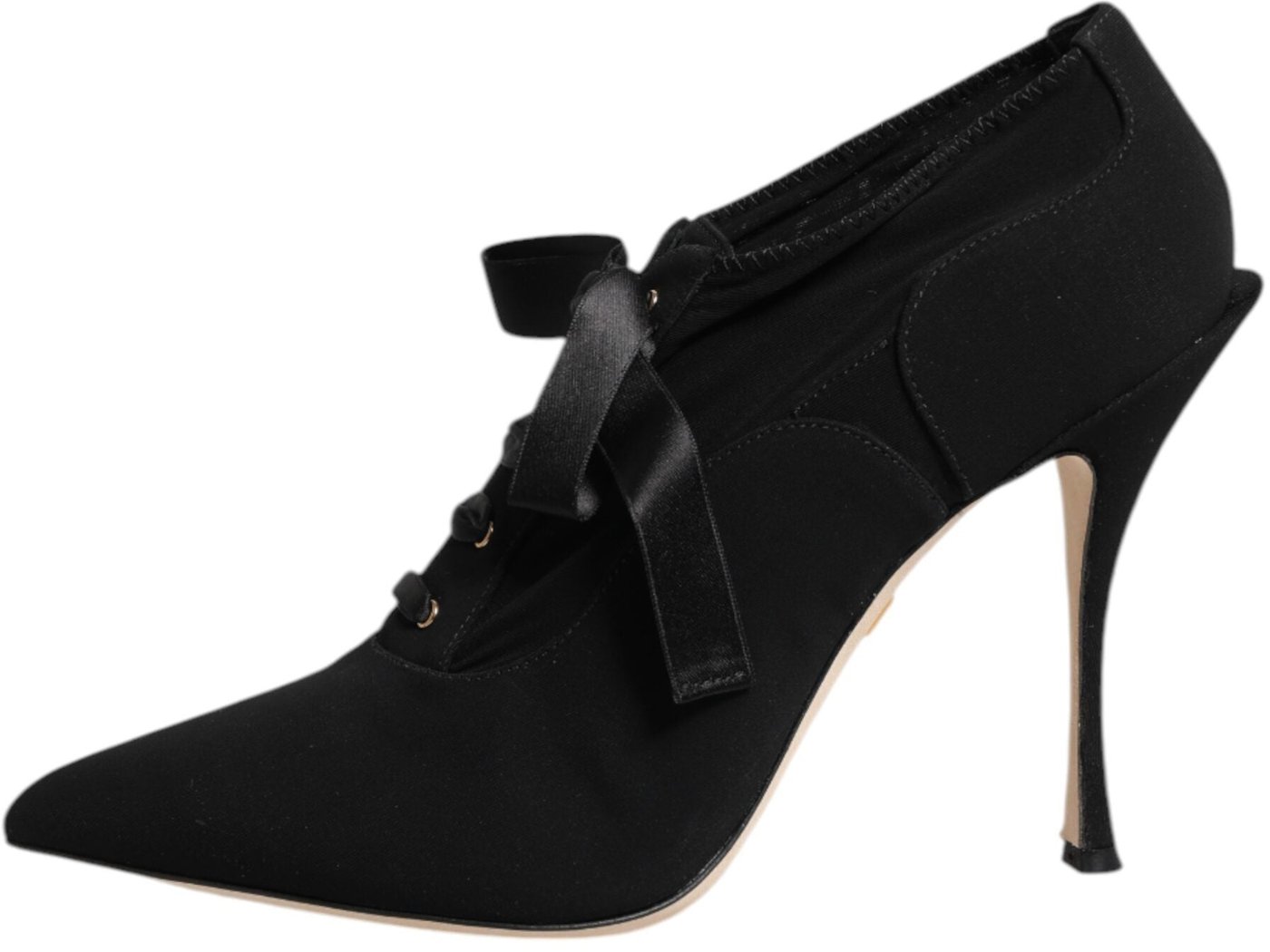 Dolce & Gabbana Black Lace Up Stiletto Heels Pumps Shoes