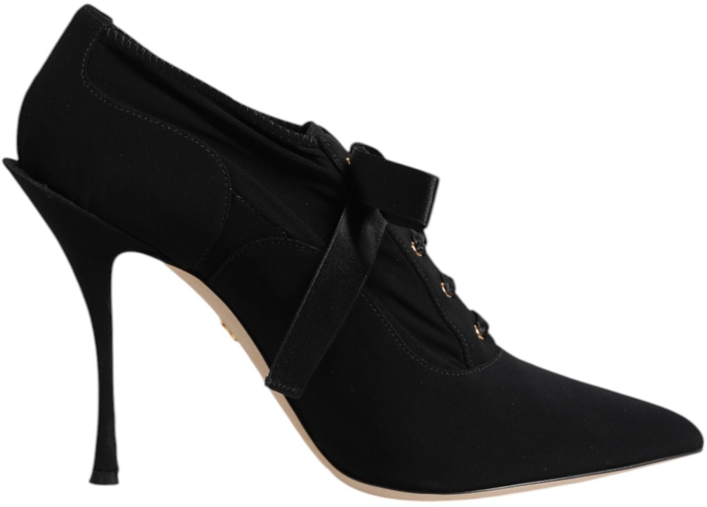 Dolce & Gabbana Black Lace Up Stiletto Heels Pumps Shoes