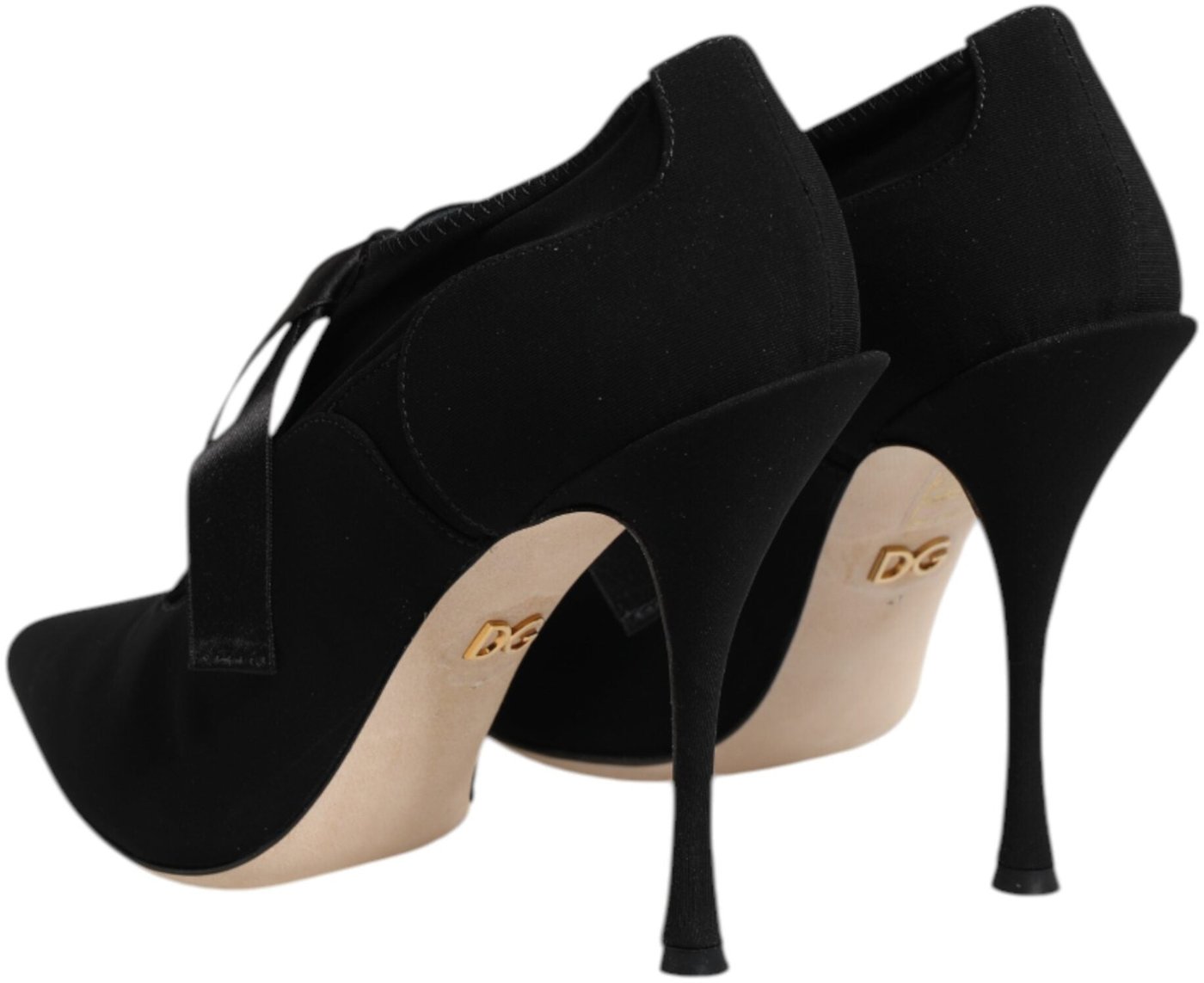 Dolce & Gabbana Black Lace Up Stiletto Heels Pumps Shoes