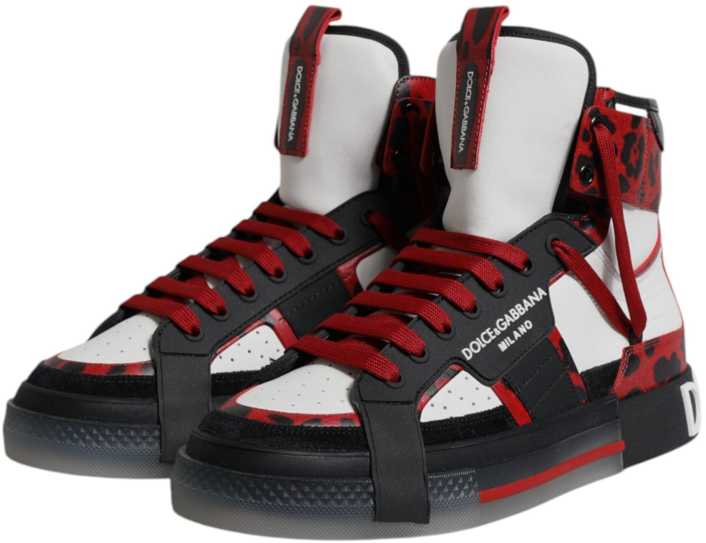 Dolce & Gabbana Multicolor Leather High Top Sneakers Shoes
