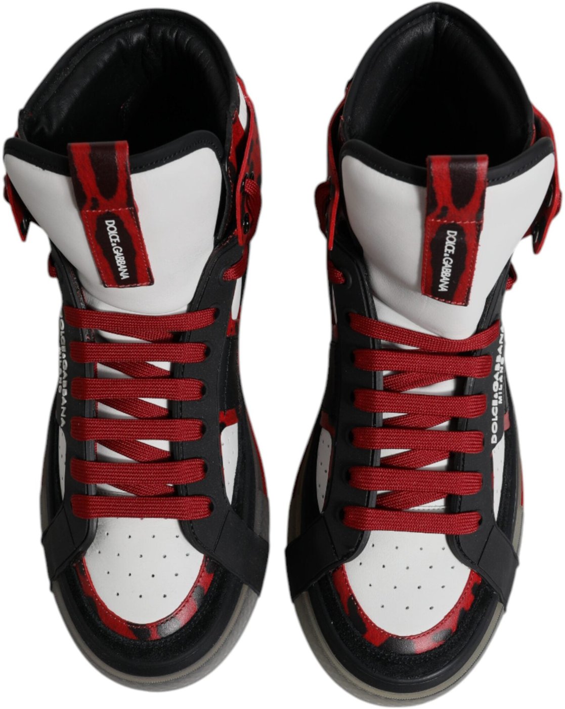 Dolce & Gabbana Multicolor Leather High Top Sneakers Shoes