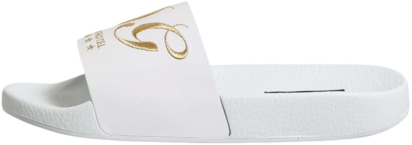 Dolce & Gabbana White Leather Slides Sandals Beachwear Shoes